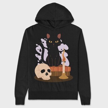 Witchy Black Cat, Unisex Men's Hoodie