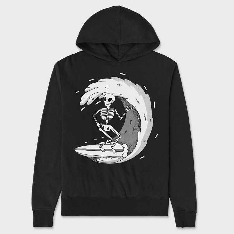 Surf Skeleton, Unisex Men's Hoodie