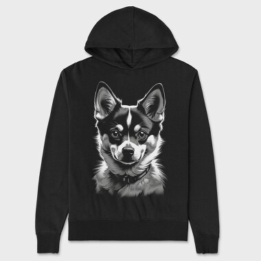 Kleekai Dog Monochrome, Unisex Men's Hoodie