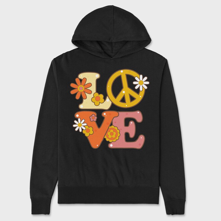 Love Illustration, Unisex Men's Hoodie