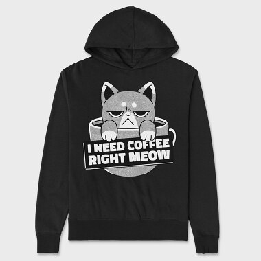 I Need Cofee Right Meow, Unisex Men's Hoodie
