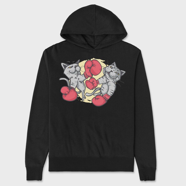 Boxing Cats, Unisex Men's Hoodie