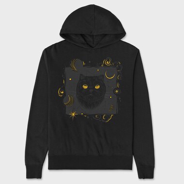 Cosmic White Cat, Unisex Men's Hoodie