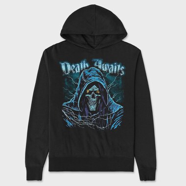Death Awaits Grim, Unisex Men's Hoodie