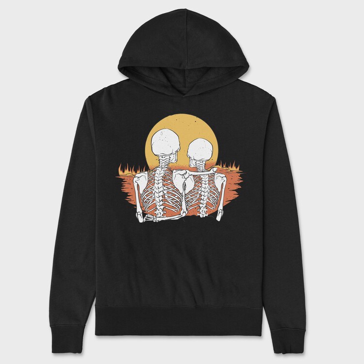 Skeletons Love Sunset, Unisex Men's Hoodie