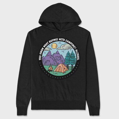 Camping Quote Alcohol, Unisex Men's Hoodie