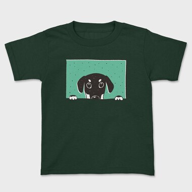 Peeking Dog, Kids' T-Shirt