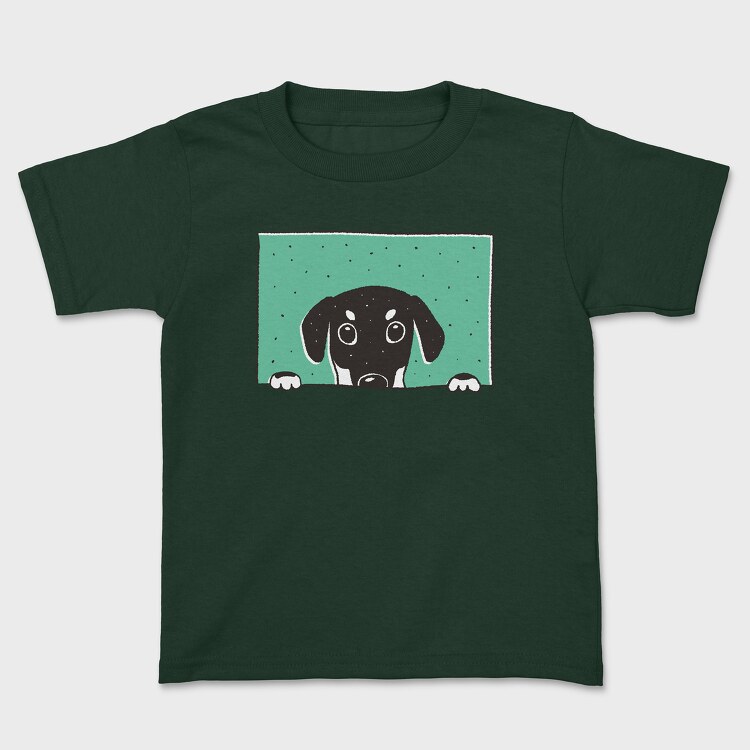 Peeking Dog, Kids' T-Shirt