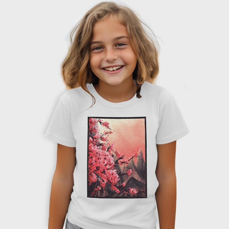 Cherry Blossom Painting, Kids' T-Shirt