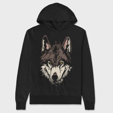 Unisex Men's Hoodie, Wolf Portrait 3