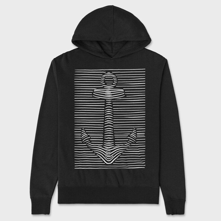 3D Illusion Anchor, Unisex Men's Hoodie