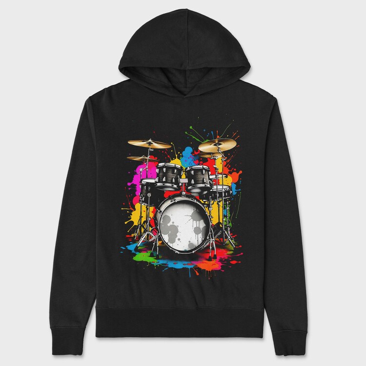 Drummer Set Colorful, Unisex Men's Hoodie