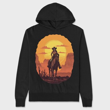 Cowgirl Sunset, Unisex Men's Hoodie