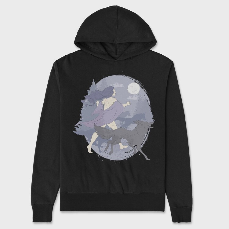 Woman Who Runs With Wolves, Unisex Men's Hoodie