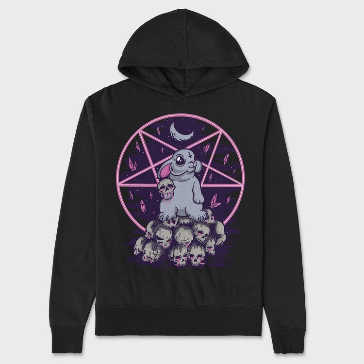 Pentagram Bunny, Unisex Men's Hoodie