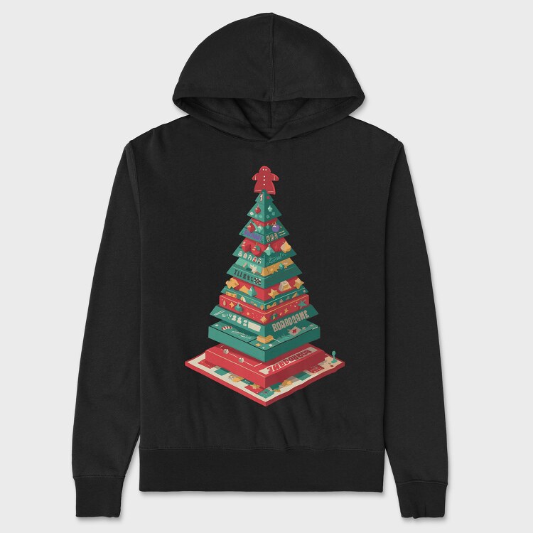 Christmas Tree Boardgames Meeple, Unisex Men's Hoodie