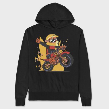 Dirt Bike Cartoon, Unisex Men's Hoodie