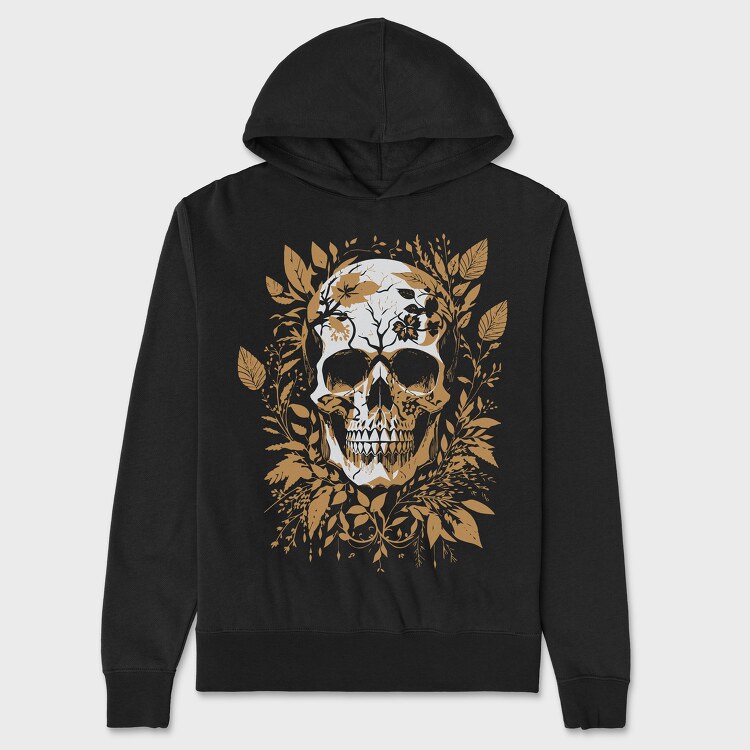 Skull Gold Leaves, Унисекс Мъжко Суичър