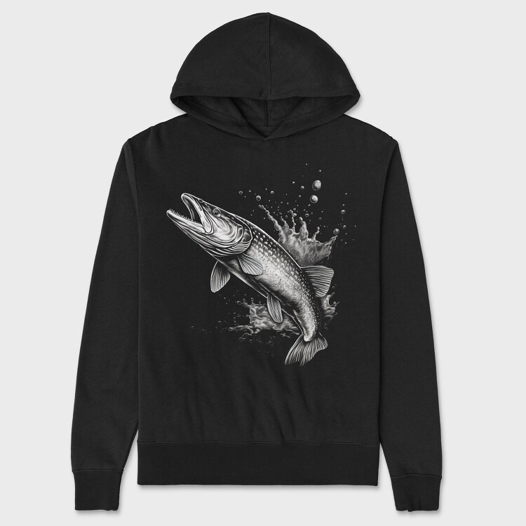 Fish Monochrome, Унисекс Мъжко Суичър
