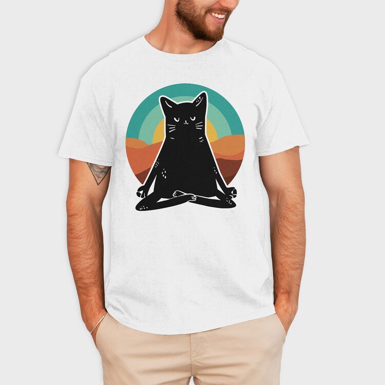 Yoga Cat 2, Unisex Men's T-Shirt
