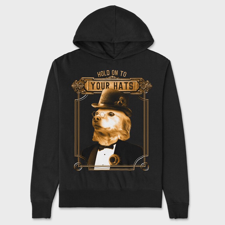 Steampunk Dog Hat, Unisex Men's Hoodie