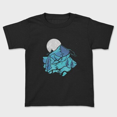 Watercolour Moon Landscape, Kids' T-Shirt