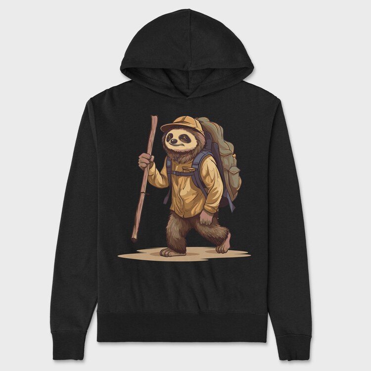 Sloth Hiking, Unisex Men's Hoodie