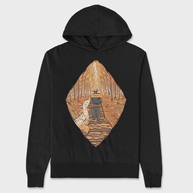 Hiker Autumn Path, Unisex Men's Hoodie