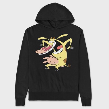 Cartoon Retro Cow and Chicken 3, Унисекс Мъжко Суичър
