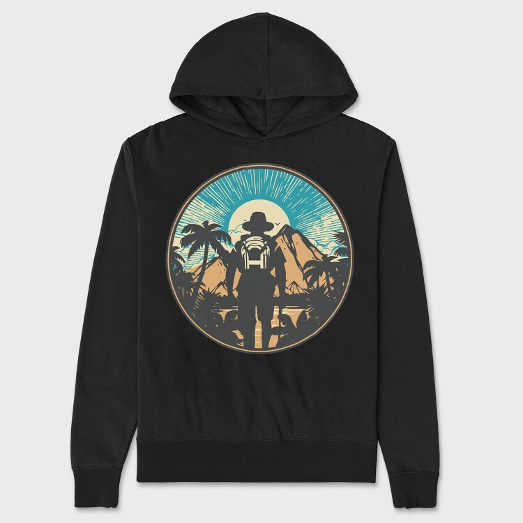 Hiking Palm Trees, Unisex Men's Hoodie