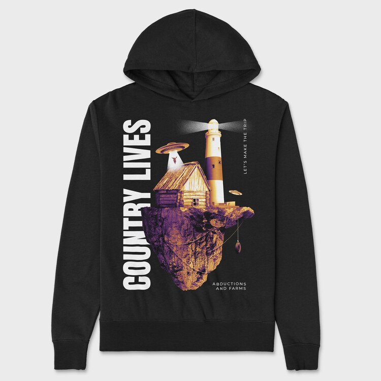 Floating Island Country Life, Unisex Men's Hoodie