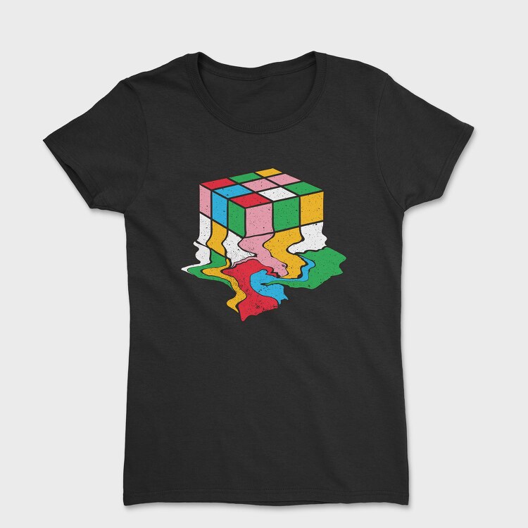 Melting Rubiks Cube, Women's T-Shirt