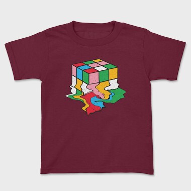 Melting Rubiks Cube, Kids' T-Shirt