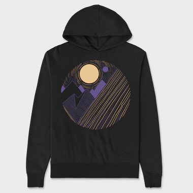 Landscape Sunset Mountain, Unisex Men's Hoodie