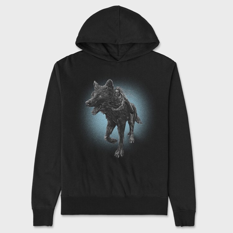 Girl Riding Wolf, Унисекс Мъжко Суичър