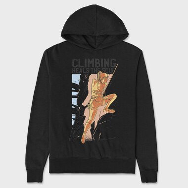 Climbing Heals the Soul, Unisex Men's Hoodie