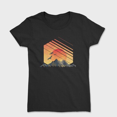 Geometric Sunset, Women's T-Shirt