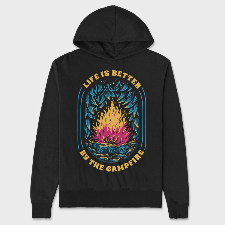 Life Is Better by the Campfire, Unisex Men's Hoodie