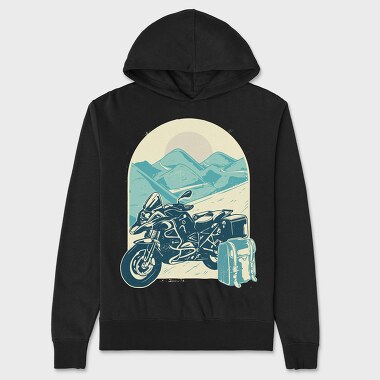 Motorcycle Adventure, Unisex Men's Hoodie