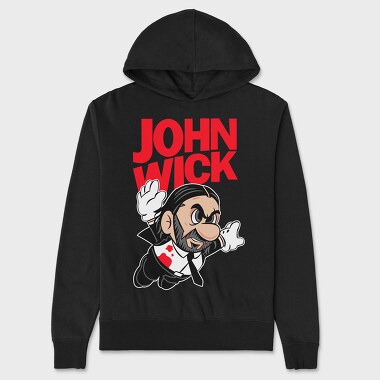 John Wick Mario, Unisex Men's Hoodie