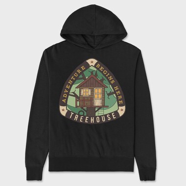 Treehouse Adventure Begins Here, Unisex Men's Hoodie