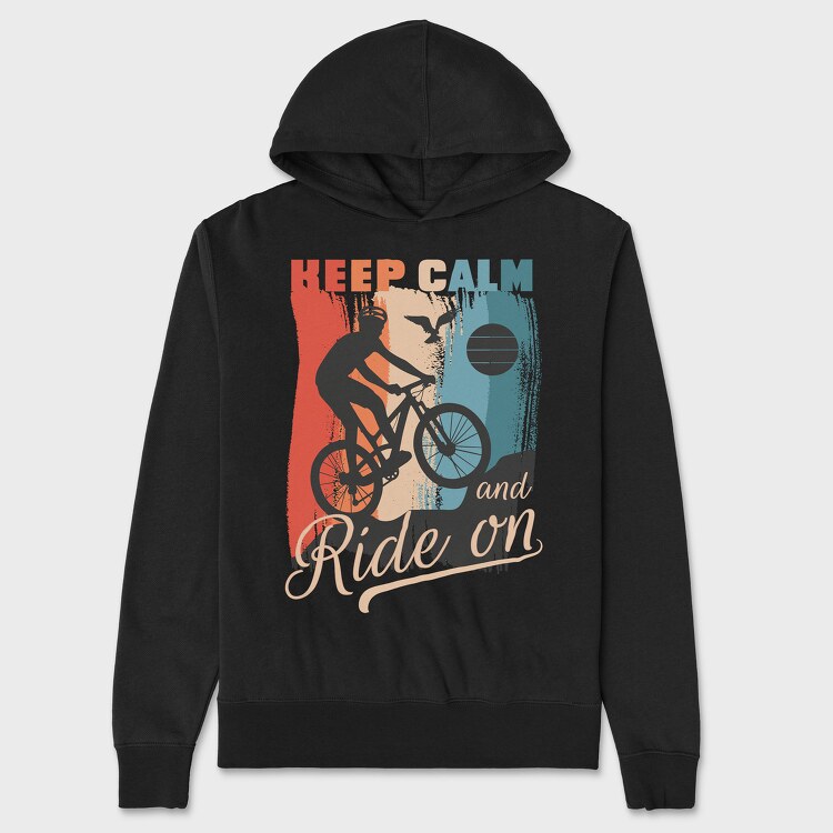 Keep Calm and Ride On, Unisex Men's Hoodie